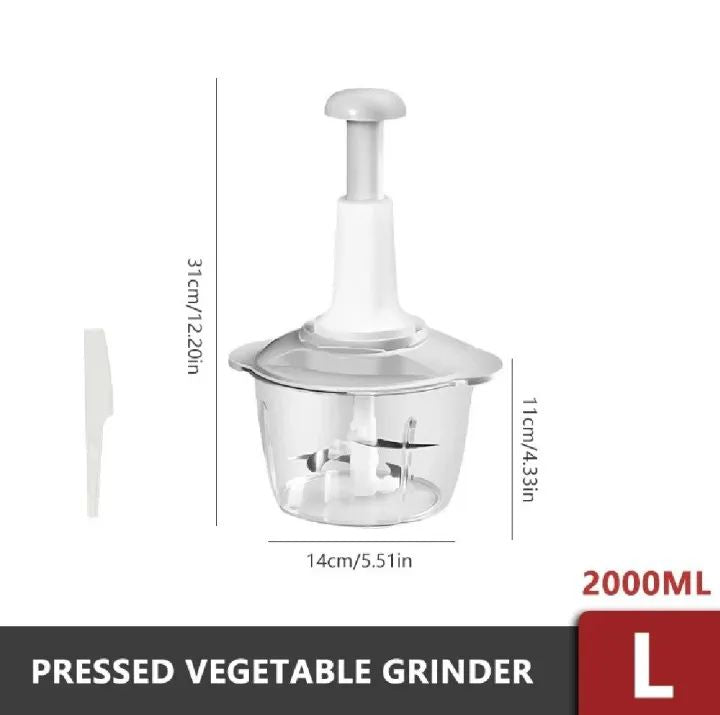 2 Liter Hand Operated Chopper for Meat Vegetables Manual Chopper Machine