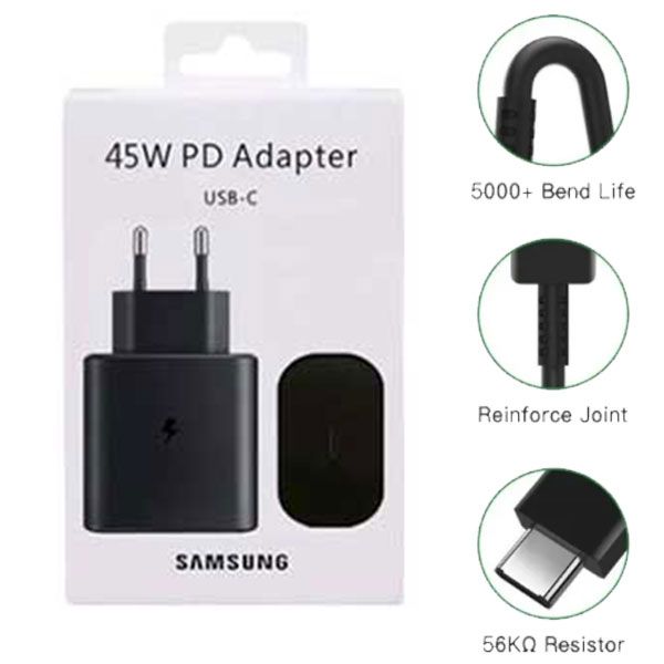 45W Samsung Super Fast Charger with Type C to Type C Cable (Global Certified Charger) Pd Charger For all Mobile Phone 45W Samsung Super Fast Charger with Type C to Type C Cable (Global Certified Charger) Pd Charger For all Mobile Phone