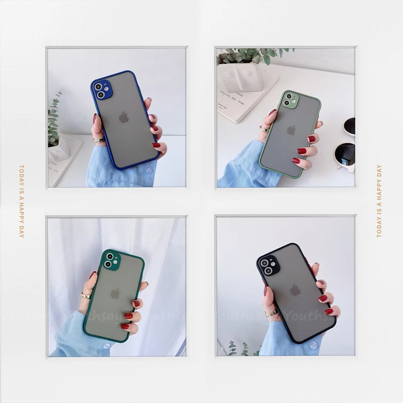 For iPhone SE 2022 Case for iPhone SE 3 2022 2020 8 7 Plus Cover Silicone Matte Rubber Translucent Case For iPhone SE 2022 Cover