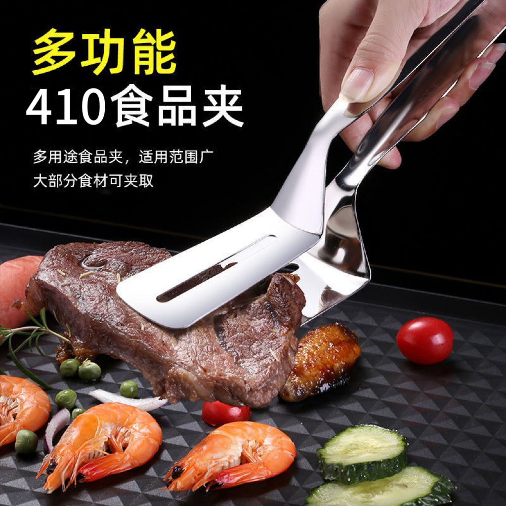 410 Stainless Steel Steak Spatula, Barbecue Tongs, Grilled Fish Tongs, Food Tongs, Kitchen Bread Pancakes, Korean Barbecue Fried Fish Tongs