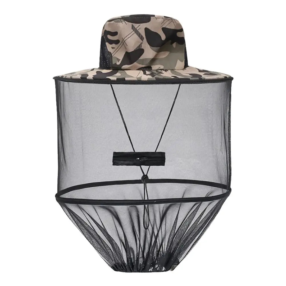 Mosquito Hat With Hidden Net Mesh Repellent Insect Bee Protection Men Women Outdoor Sunscreen Fishing Cap