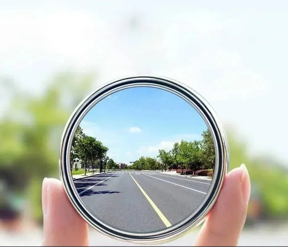 2pcs convex mounted auxiliary rear-view mirror 360 degree rotation wide-angle round frame blind spot accessory