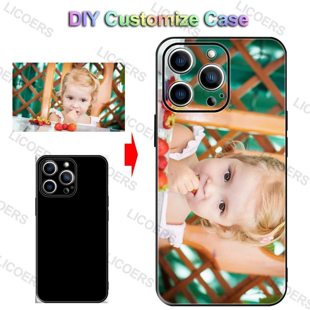 Custom Case for iPhone 17 Air 16 16e 15 14 13 12 11 Pro Max Mini SE XR Plus Cover DIY Photo Soft Matte Silicone Shockproof Funda