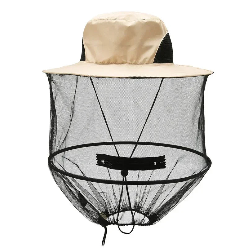 Mosquito Hat With Hidden Net Mesh Repellent Insect Bee Protection Men Women Outdoor Sunscreen Fishing Cap