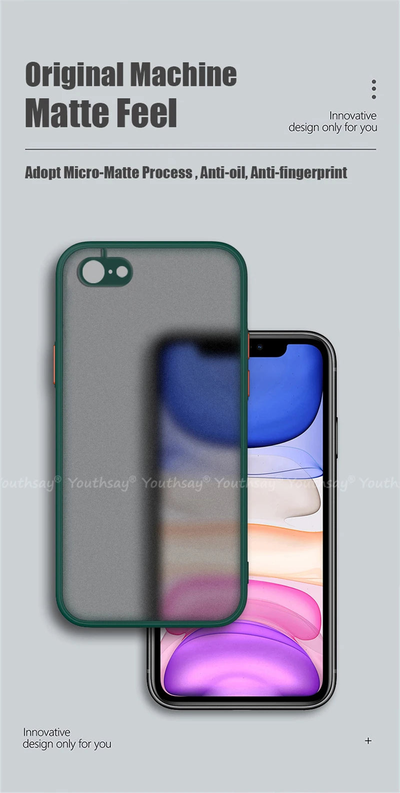 For iPhone SE 2022 Case for iPhone SE 3 2022 2020 8 7 Plus Cover Silicone Matte Rubber Translucent Case For iPhone SE 2022 Cover