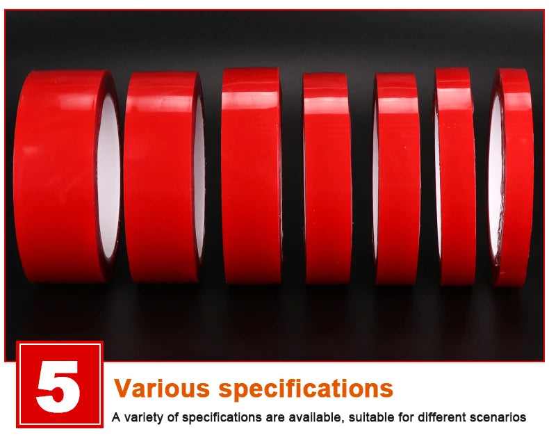 10M Double Sided Adhesive Tape Transparent Acrylic Waterproof Strong Mounting Tape Strip No Trace 5MM-35MM Width for Wall Decor