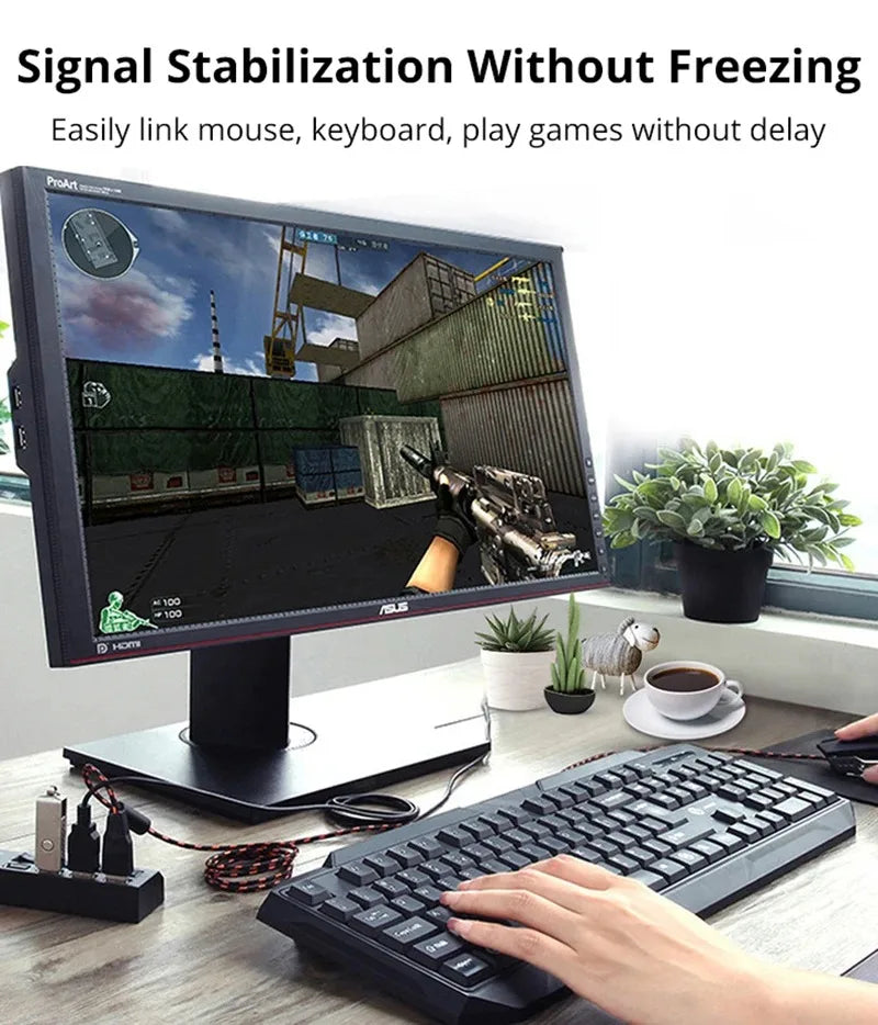 Coolcirc High-Speed 7-Port USB 2.0 Hub with LED Switch &Power Adapter Multi Splitter Expander for PC/Laptop Computer Accessories