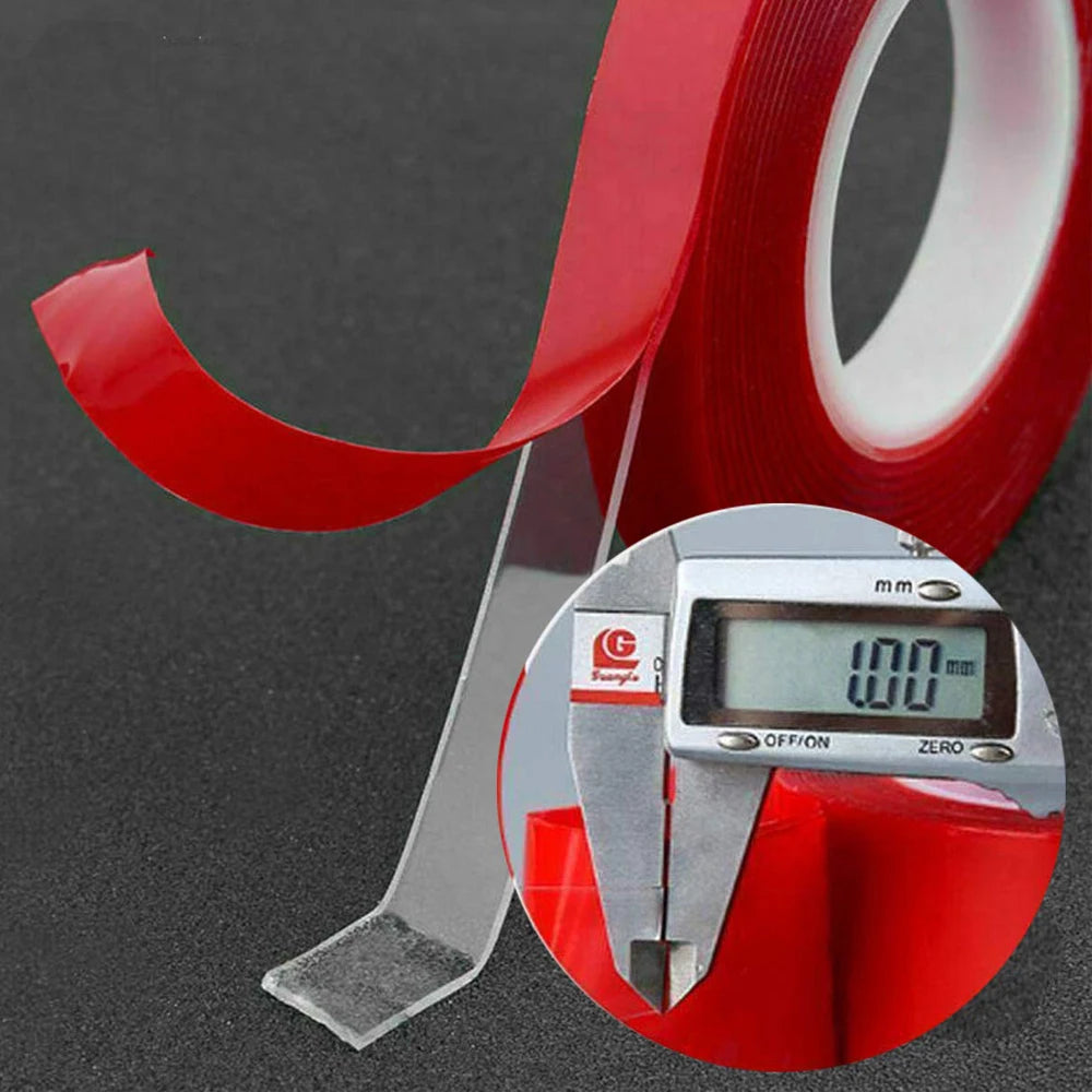 10M Double Sided Adhesive Tape Transparent Acrylic Waterproof Strong Mounting Tape Strip No Trace 5MM-35MM Width for Wall Decor