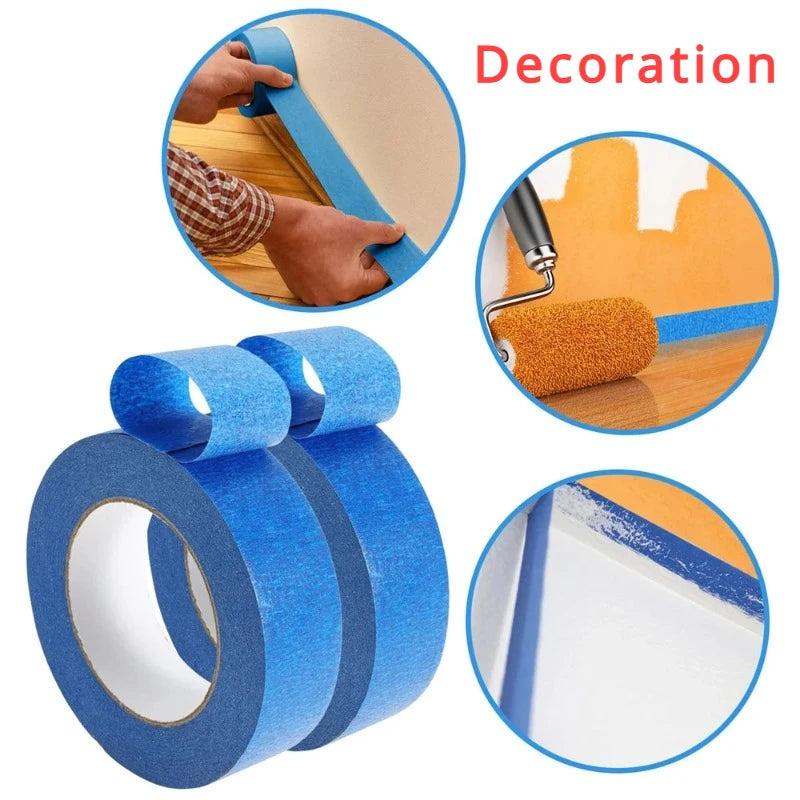 3 Roll/Set Paint Tape Multi-Surface Masking Easy Removal Paint Tape Security Wall Painting Crafts Art Construction Home 20m/Roll