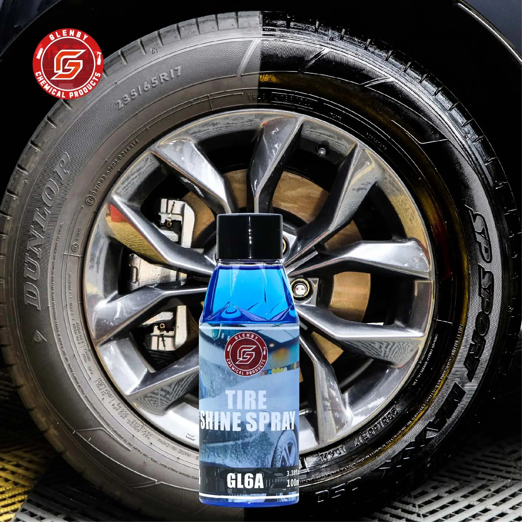 Glenby GL6A Tire Wet Specially Formulated Tire Shine Keep Them Looking Wet Black and Glossy With One Quick Spray