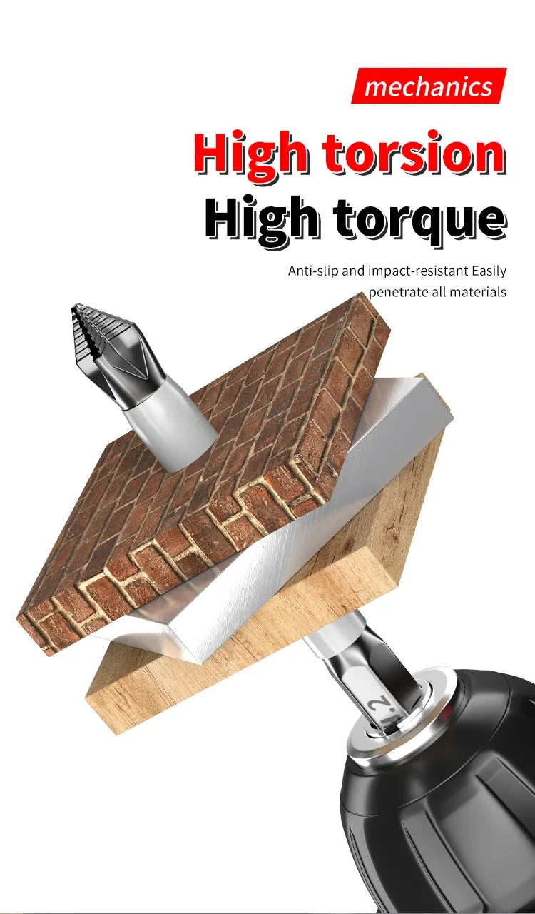 6 PCS Cross Screwdriver Head Strong Magnetic Anti Slip High Hardness Electric Screwdriver Tool Electric Drill Extended Hexagonal