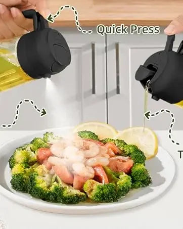 2pc Oil Sprayer Spray for 2 in 1 500ml Oil Sprayer & Pourer Plastic Spray Bottle Kitchen Gadget Sets Accessories for Camping BBQ