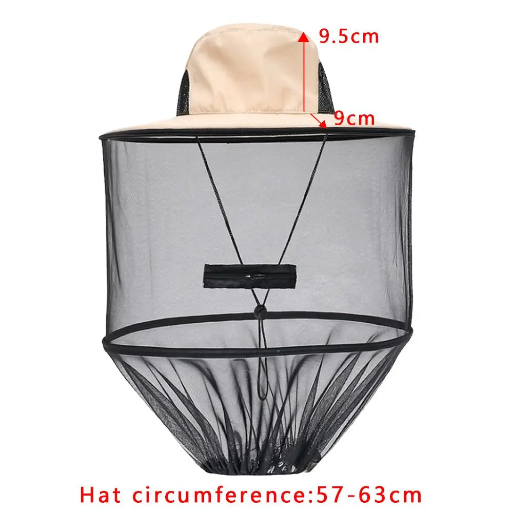 Mosquito Hat With Hidden Net Mesh Repellent Insect Bee Protection Men Women Outdoor Sunscreen Fishing Cap