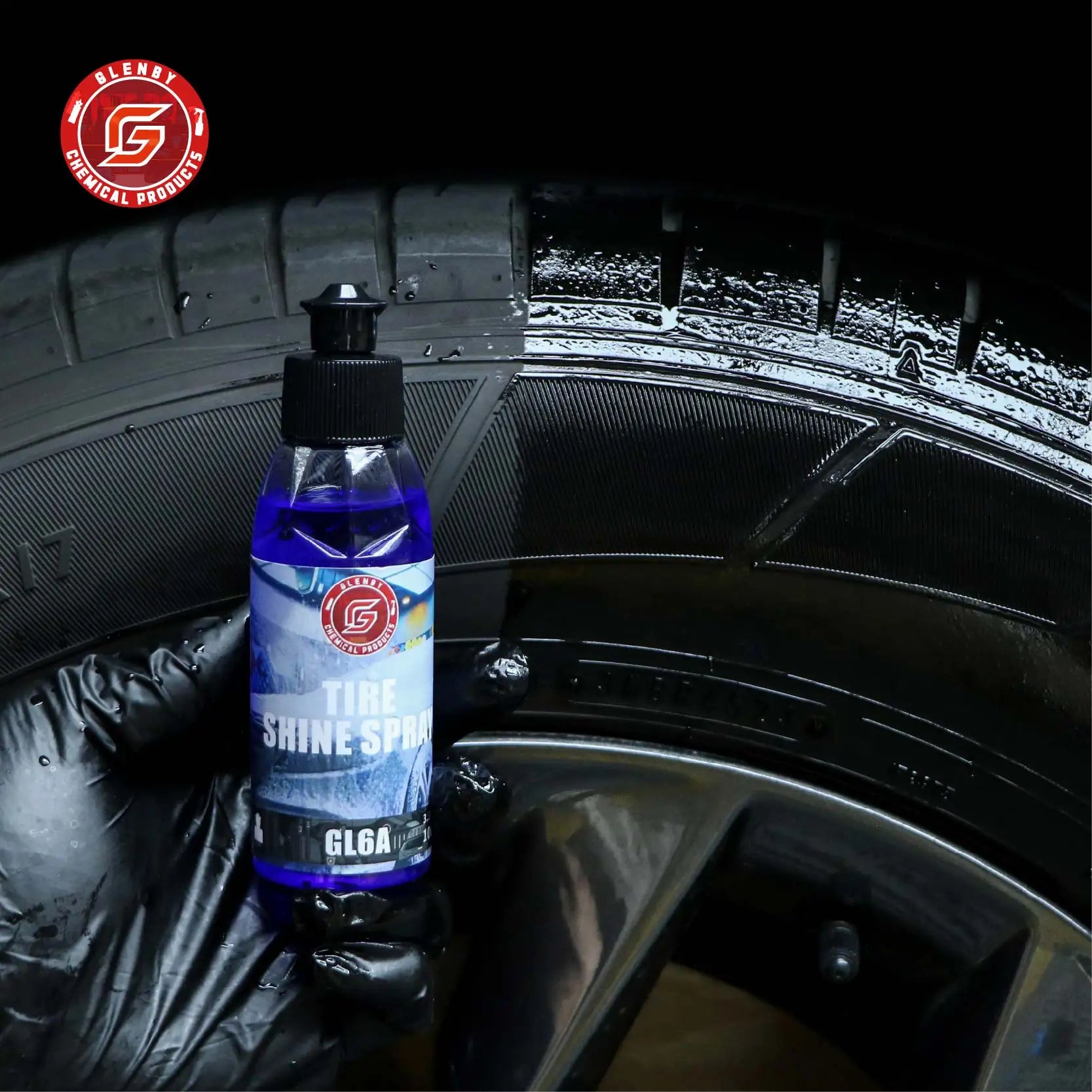 Glenby GL6A Tire Wet Specially Formulated Tire Shine Keep Them Looking Wet Black and Glossy With One Quick Spray