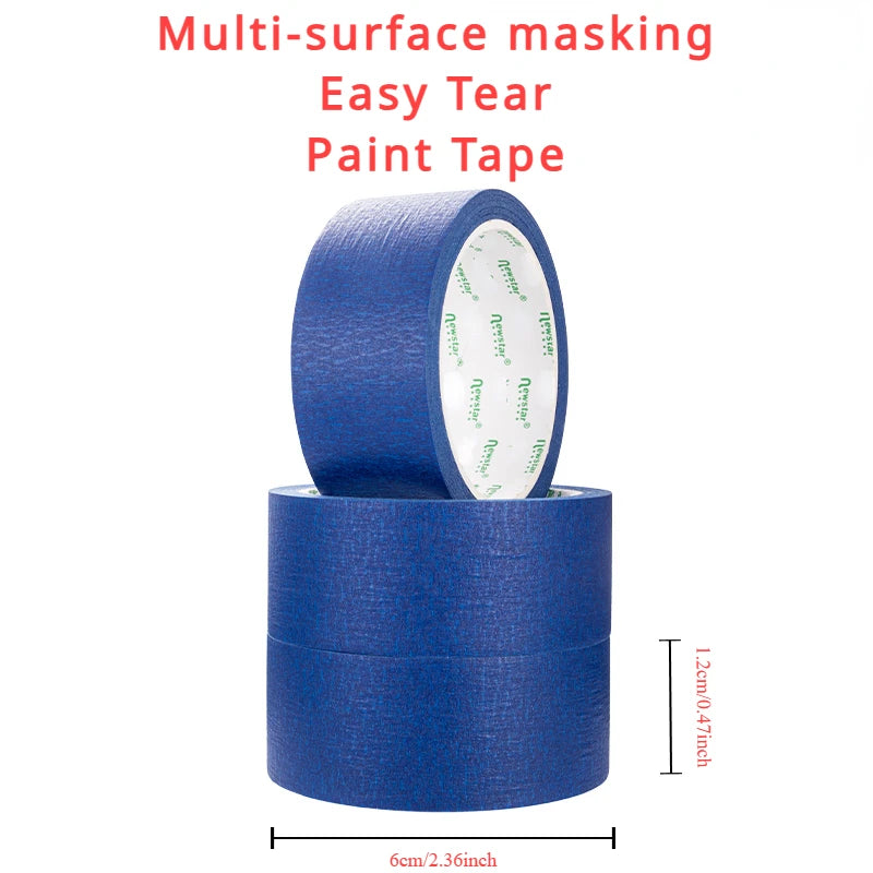 3 Roll/Set Paint Tape Multi-Surface Masking Easy Removal Paint Tape Security Wall Painting Crafts Art Construction Home 20m/Roll