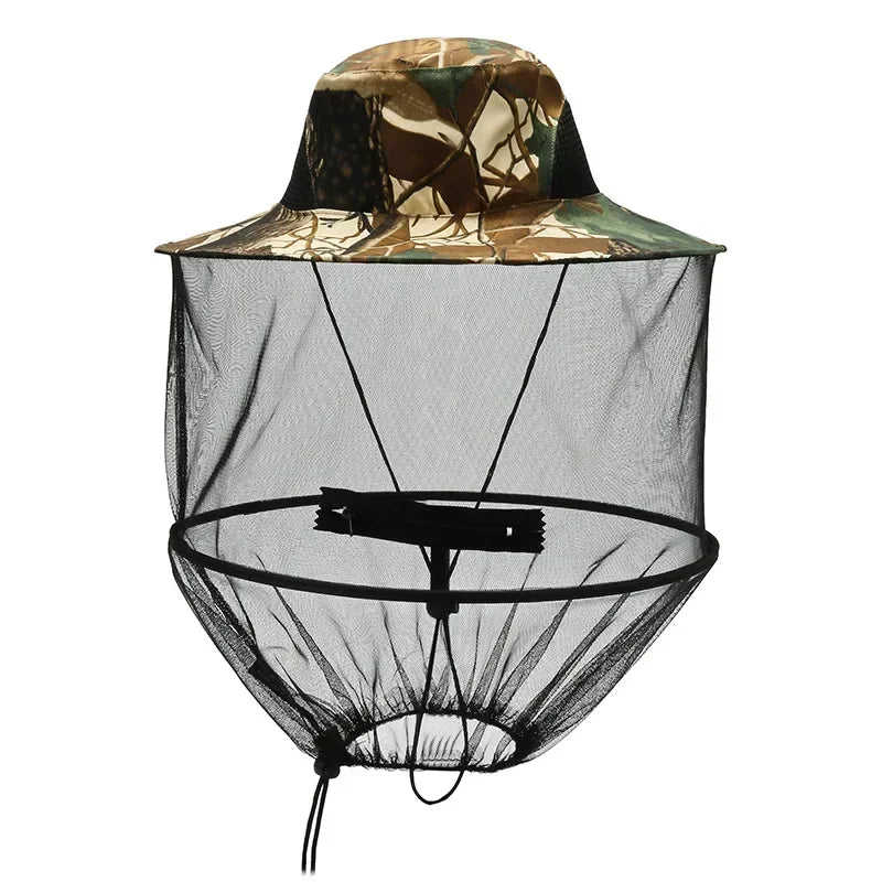 Mosquito Hat With Hidden Net Mesh Repellent Insect Bee Protection Men Women Outdoor Sunscreen Fishing Cap