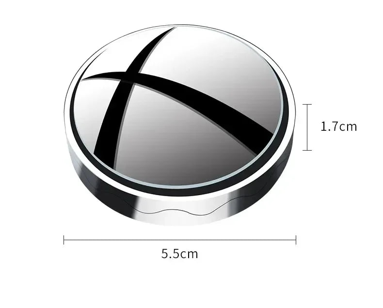 2pcs convex mounted auxiliary rear-view mirror 360 degree rotation wide-angle round frame blind spot accessory