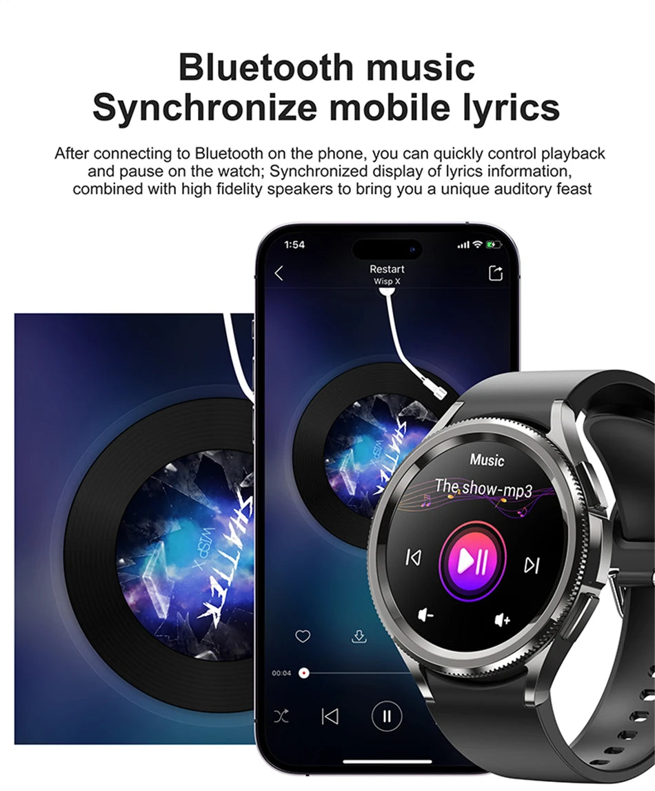2025 New Smart Watch 6 Classic Smart Watch Fashion Men Sports Fitness Waterproof Heart Rate AMOLED HD Bluetooth Call Smartwatch