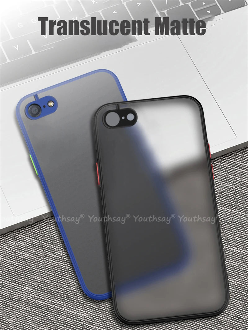 For iPhone SE 2022 Case for iPhone SE 3 2022 2020 8 7 Plus Cover Silicone Matte Rubber Translucent Case For iPhone SE 2022 Cover