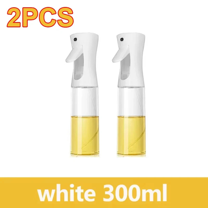 200/300/500mlOil Spray Plastic Household Kitchen Oil Spray Bottle Nebulizing Mist Filling Cooking Dual Use BBQ Camping Dispenser