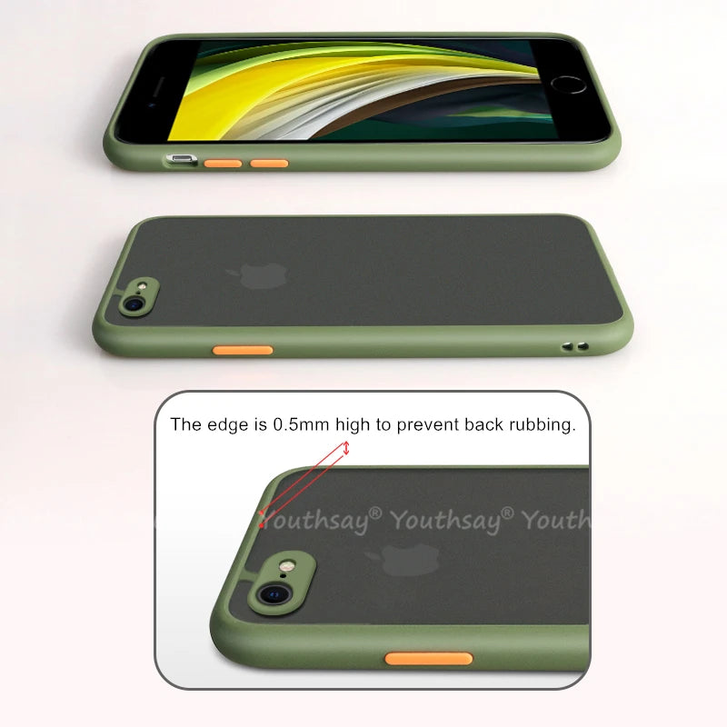 For iPhone SE 2022 Case for iPhone SE 3 2022 2020 8 7 Plus Cover Silicone Matte Rubber Translucent Case For iPhone SE 2022 Cover