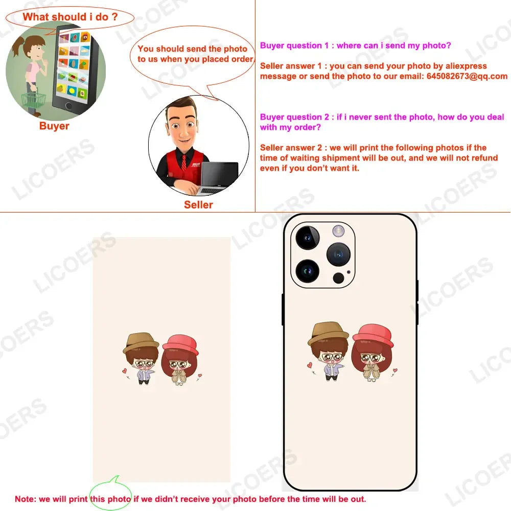 Custom Case for iPhone 17 Air 16 16e 15 14 13 12 11 Pro Max Mini SE XR Plus Cover DIY Photo Soft Matte Silicone Shockproof Funda