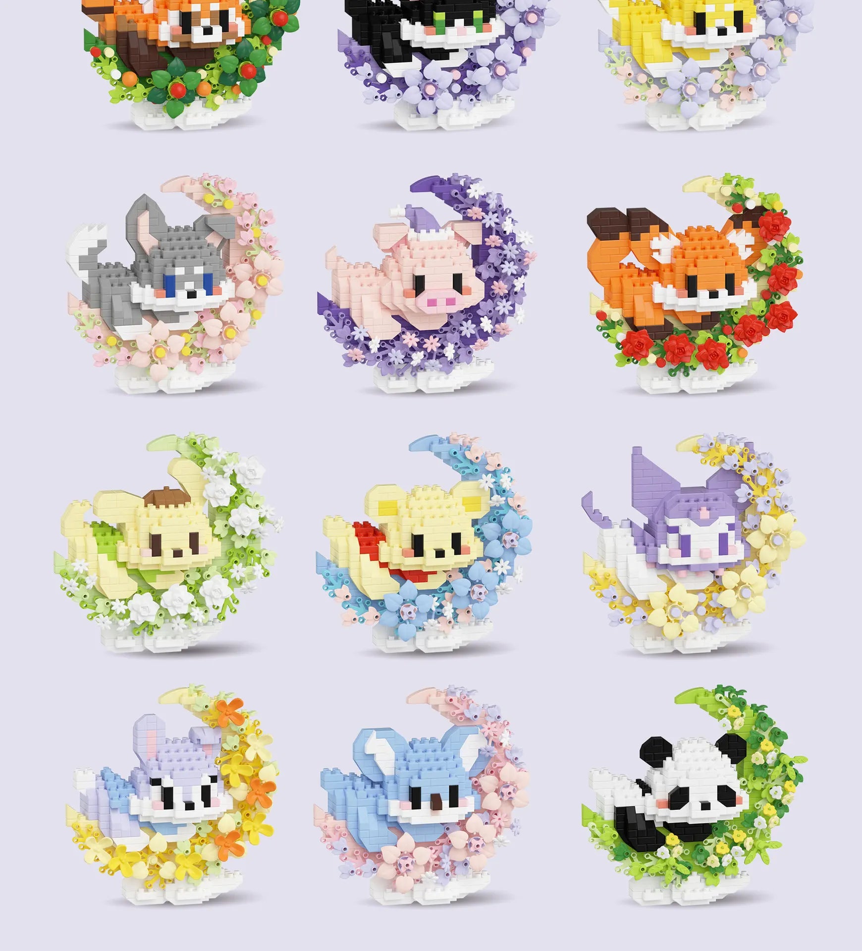 Mini Dog Cat panda raccoon Cute Pet Small Building Block Model Series Ornaments Children's Toy Christmas Birthday Gifts for Kids