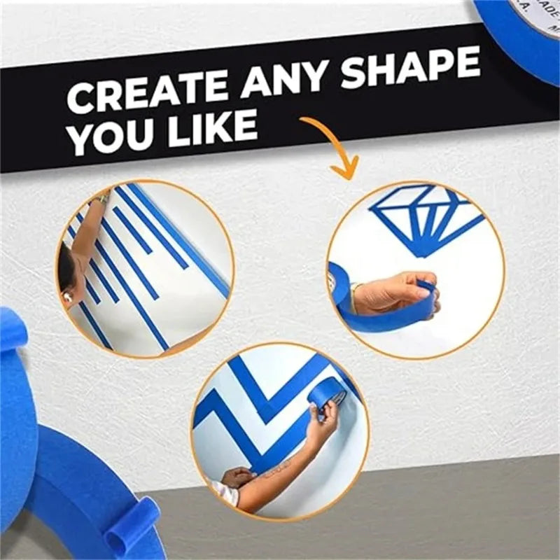 3 Roll/Set Paint Tape Multi-Surface Masking Easy Removal Paint Tape Security Wall Painting Crafts Art Construction Home 20m/Roll