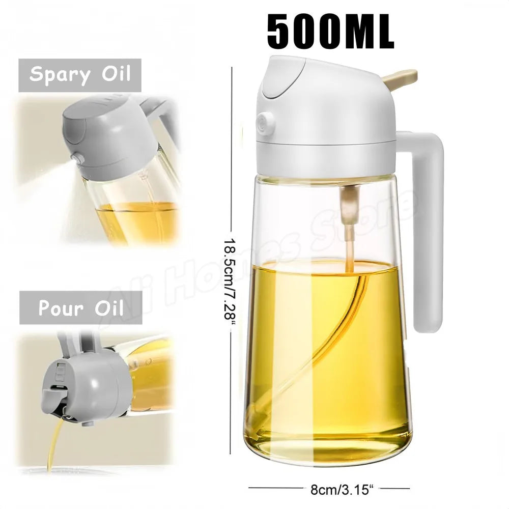 2pc Oil Sprayer Spray for 2 in 1 500ml Oil Sprayer & Pourer Plastic Spray Bottle Kitchen Gadget Sets Accessories for Camping BBQ
