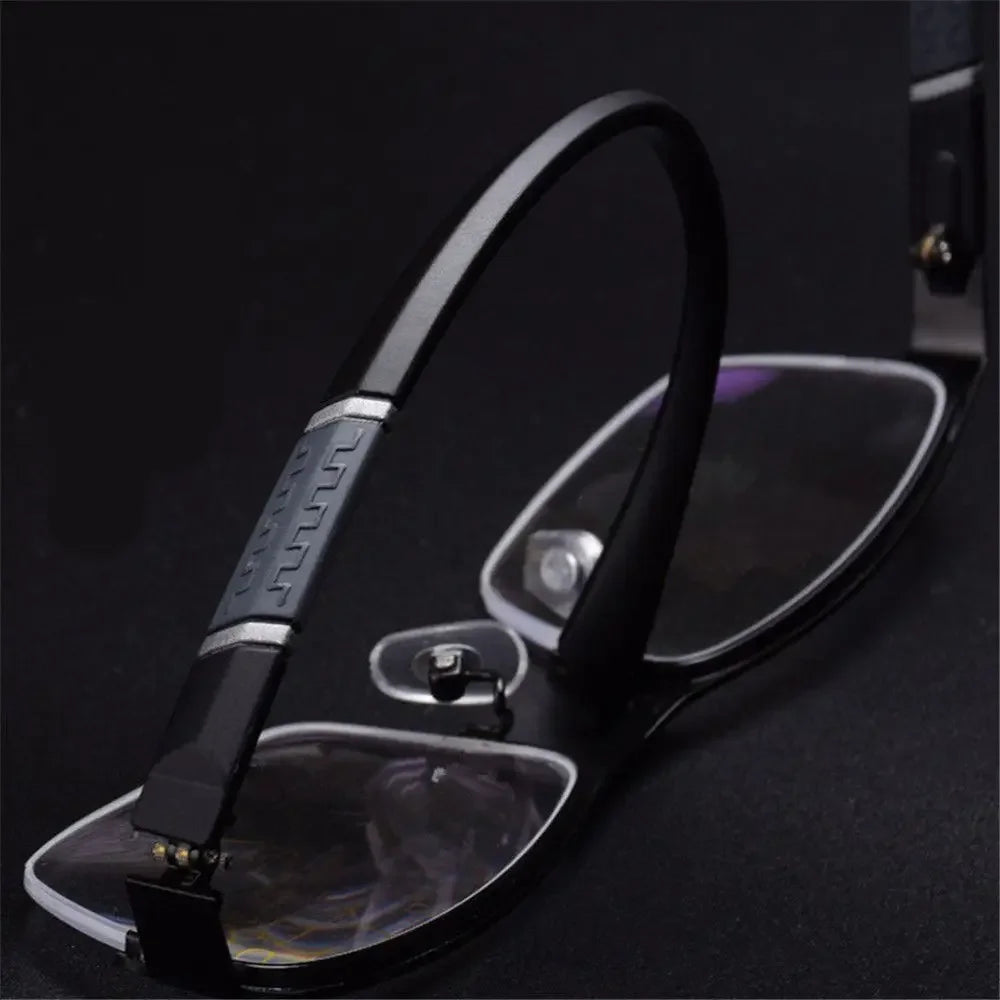 Glasses Men Anti-Blue Light Business Reading Glasses Vintage Half Frame Eye Protection Ultra Light Office Eyeglasses