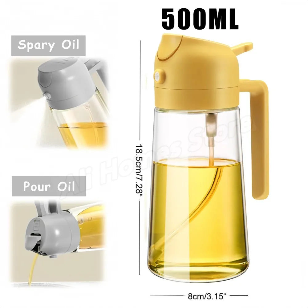 2pc Oil Sprayer Spray for 2 in 1 500ml Oil Sprayer & Pourer Plastic Spray Bottle Kitchen Gadget Sets Accessories for Camping BBQ