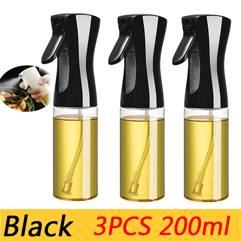 200/300/500mlOil Spray Plastic Household Kitchen Oil Spray Bottle Nebulizing Mist Filling Cooking Dual Use BBQ Camping Dispenser
