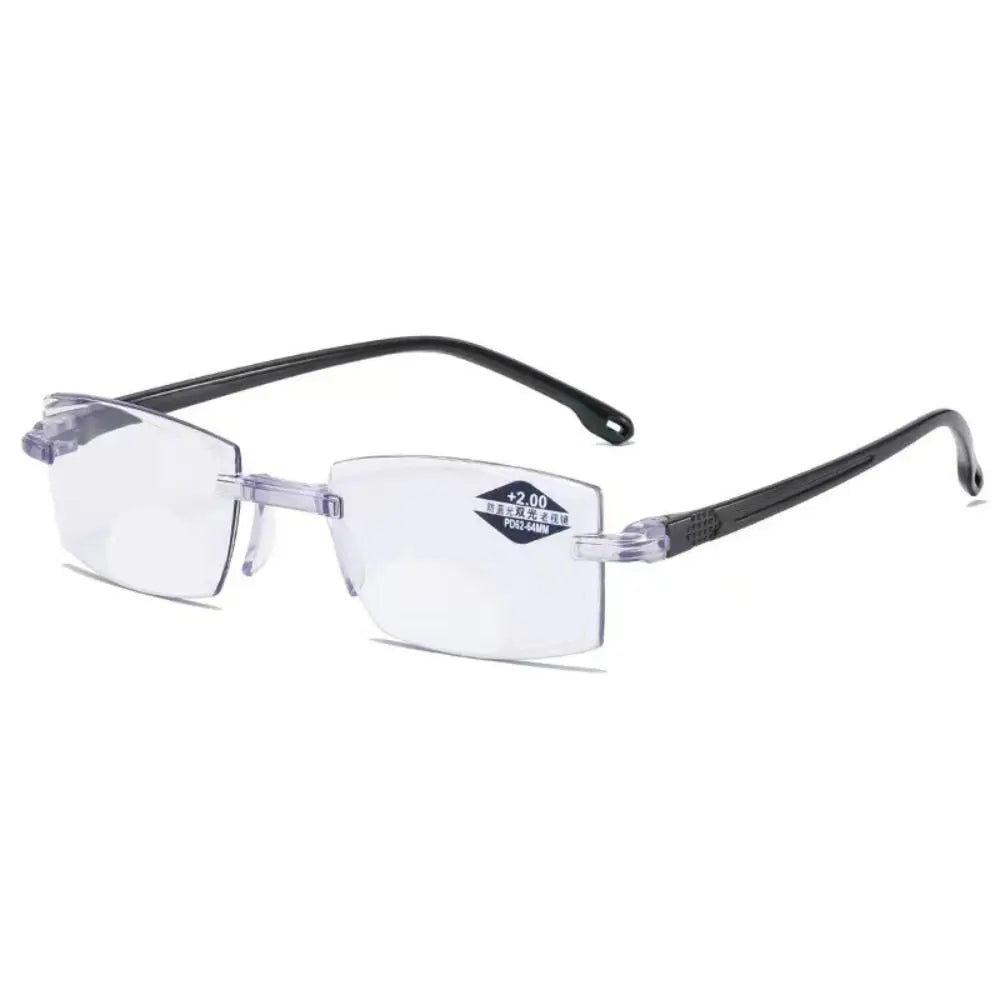 Intelligent Zoom Anti-blue Light Reading Glasses Frameless Cutting Edge Presbyopic Glasses Men and Women Presbyopic Glasses