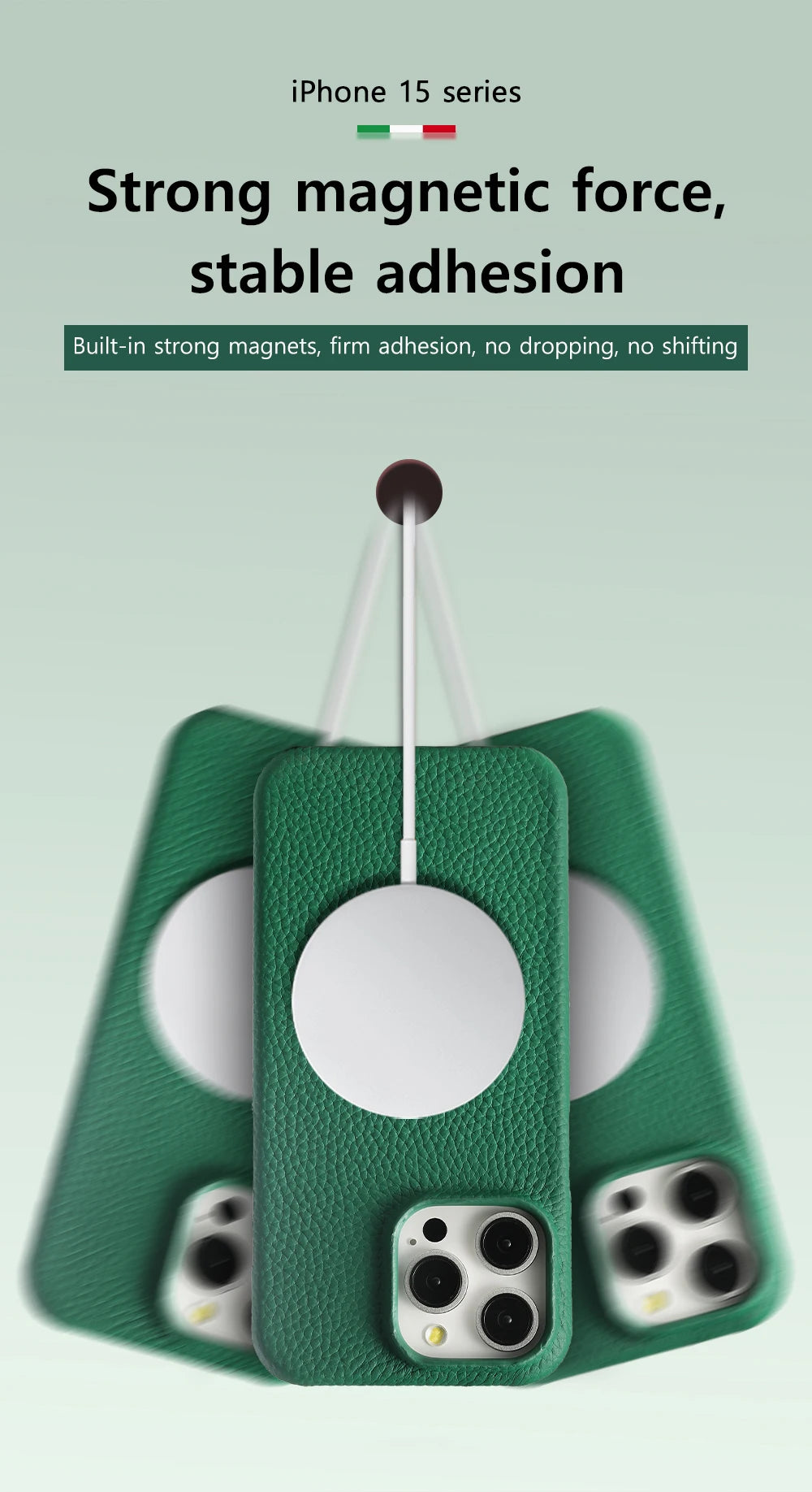 for Magsafe Case for iPhone 17 15 16 Pro Max Air 16Pro Natural Cowhide Lychee Leather Magnetic Protector Luxury Phone Back Cover