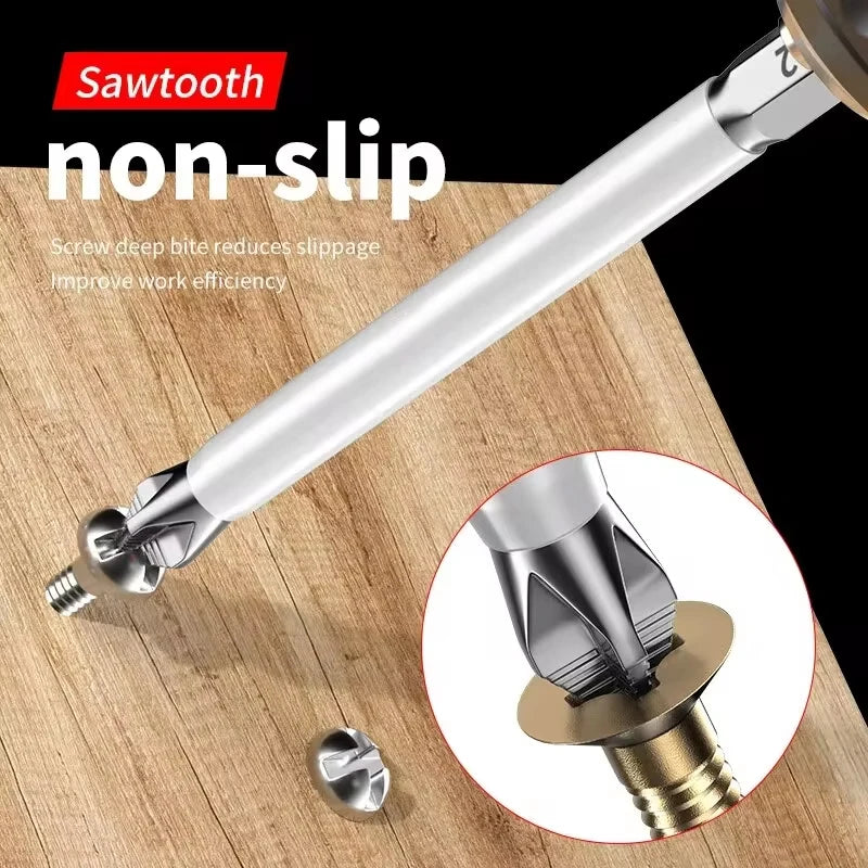 6 PCS Cross Screwdriver Head Strong Magnetic Anti Slip High Hardness Electric Screwdriver Tool Electric Drill Extended Hexagonal