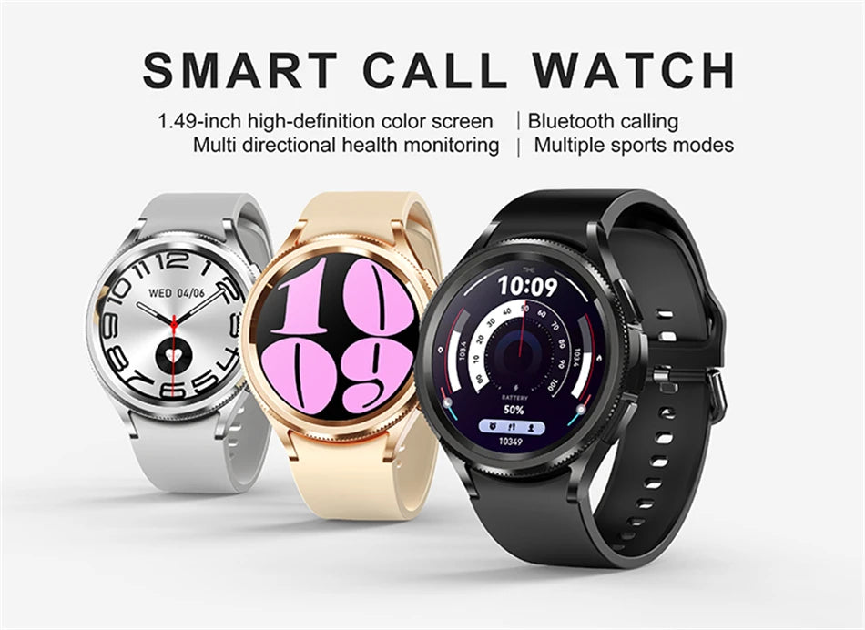 2025 New Smart Watch 6 Classic Smart Watch Fashion Men Sports Fitness Waterproof Heart Rate AMOLED HD Bluetooth Call Smartwatch