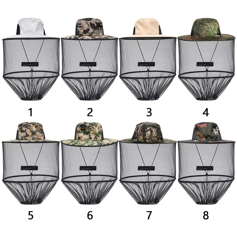 Mosquito Hat With Hidden Net Mesh Repellent Insect Bee Protection Men Women Outdoor Sunscreen Fishing Cap