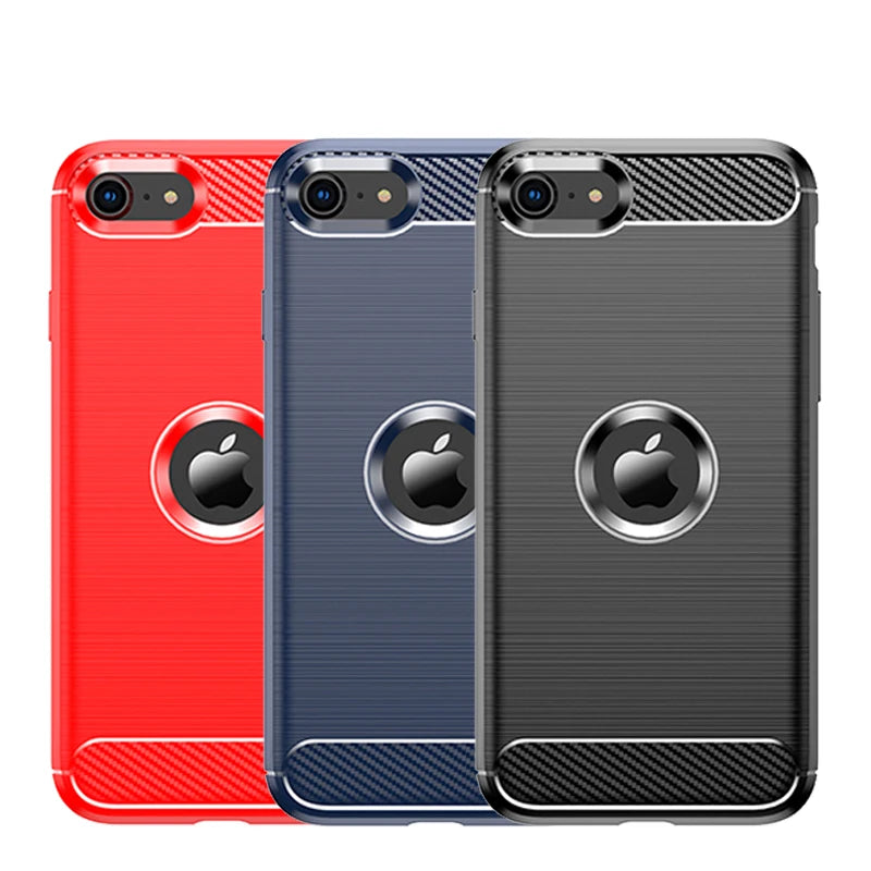 For iPhone SE 2020 Case For iPhone SE 2020 Cover Shockproof Original Silicone Luxury Brushed TPU Phone Case For iPhone SE 2020