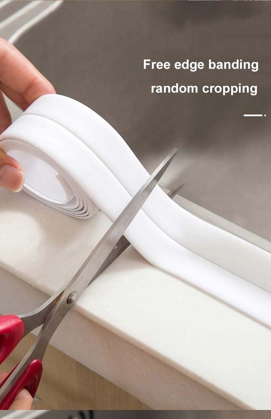 3.2M PVC Caulk Tape Self Adhesive Oil-Proof Kitchen Sink Edge Corner Wall Sticker  Bath Waterproof Toilet Sealing Strip Tape