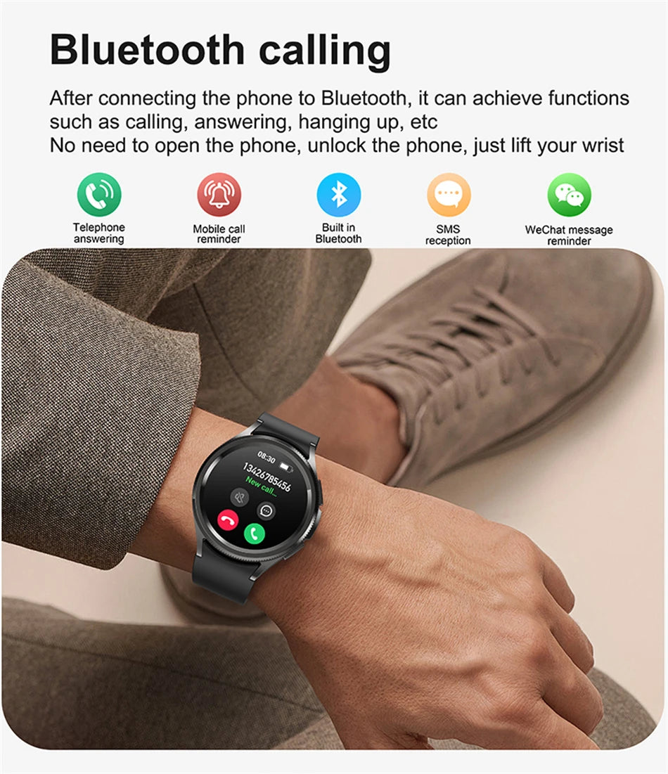 2025 New Smart Watch 6 Classic Smart Watch Fashion Men Sports Fitness Waterproof Heart Rate AMOLED HD Bluetooth Call Smartwatch