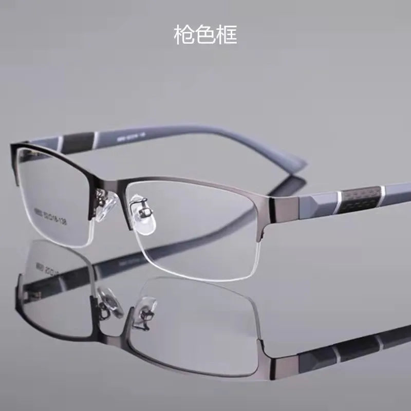 Glasses Men Anti-Blue Light Business Reading Glasses Vintage Half Frame Eye Protection Ultra Light Office Eyeglasses