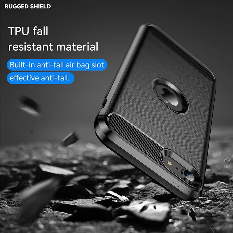 For iPhone SE 2020 Case For iPhone SE 2020 Cover Shockproof Original Silicone Luxury Brushed TPU Phone Case For iPhone SE 2020