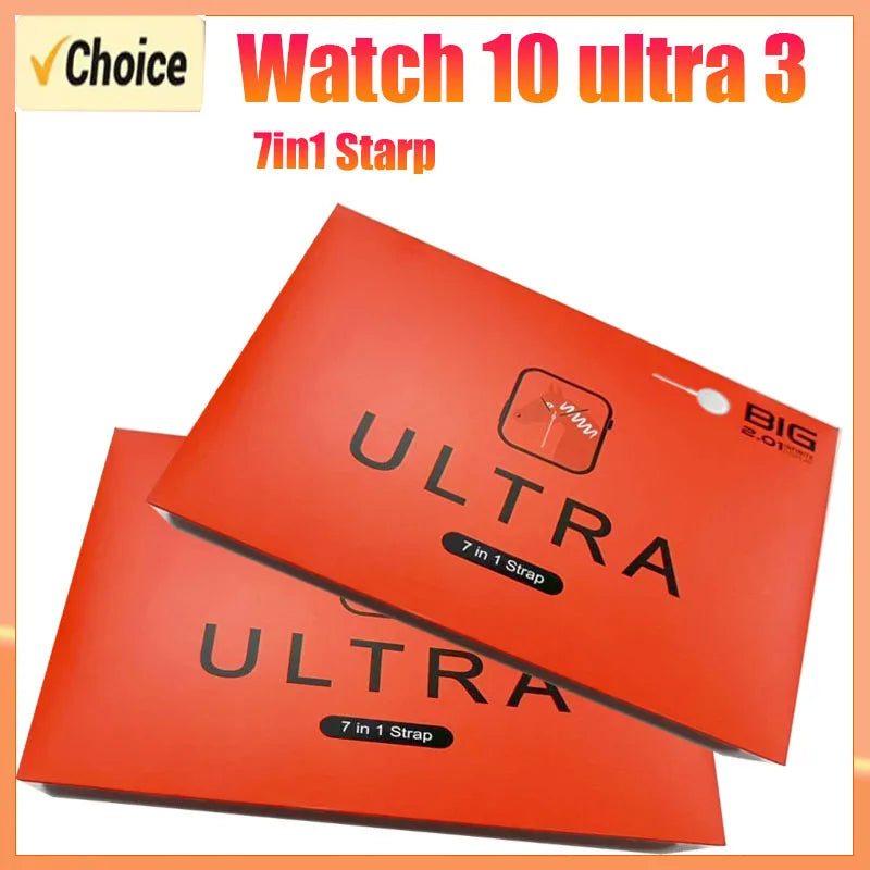 7 Watch Straps New Watch 10 Ultra 3 Smartwatch 2.2HD Amoled Circular Screen ECG Monitoring Reloj Inteligente Wireless Charging