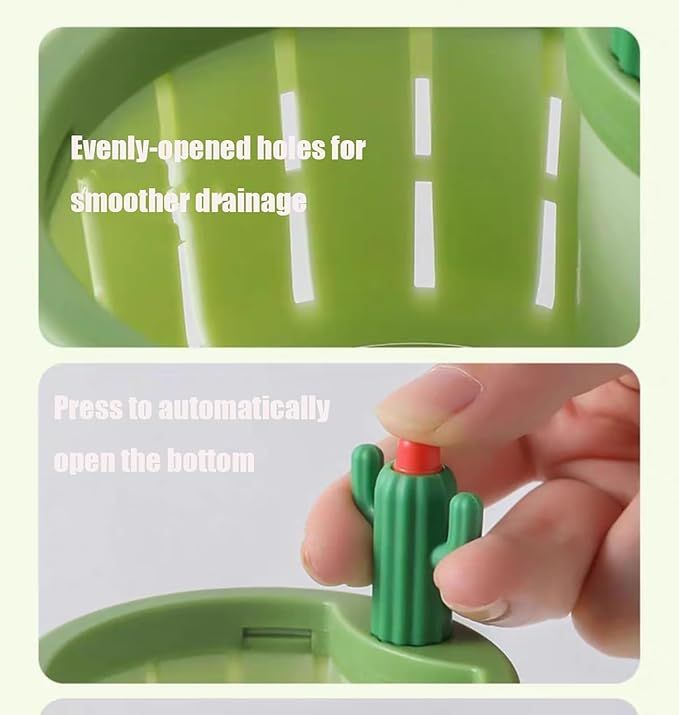 Cactus Kitchen Sink Drain Strainer Press Automatic Dumping Basket Multi Functional Home Use Draining Filter Net Kitchen Waste Collector for Sinks