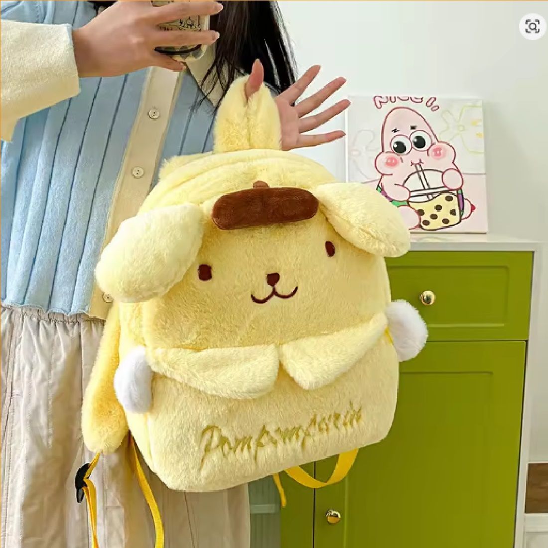 Hello Kitty My Melody Kuromi Plush Backpack Kawaii Anime School Travel Bag