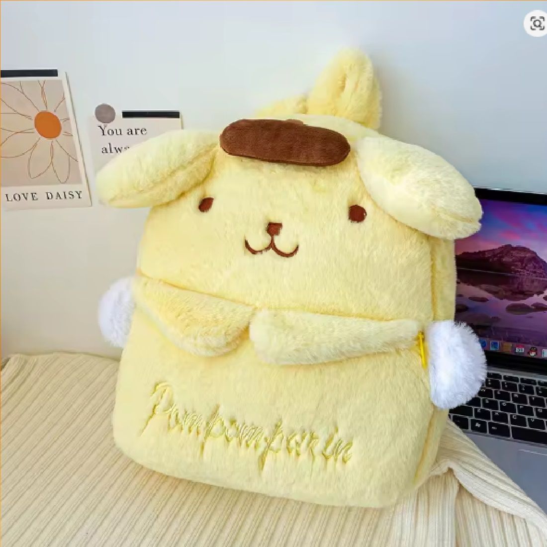 Hello Kitty My Melody Kuromi Plush Backpack Kawaii Anime School Travel Bag