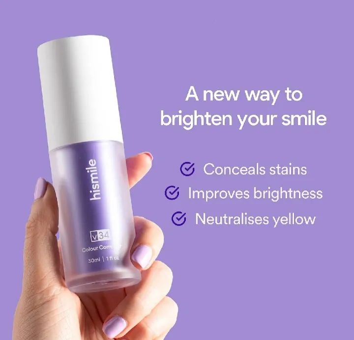 Hismile V34 Purple Whitening Toothpaste Remove Stains Reduce Yellowing Care For Teeth Gums Fresh Breath Brightening Teeth
