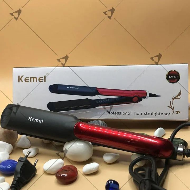 Kemei Km-531 Professional Hair Straightner with Temperature Control ionic plate hair straight
