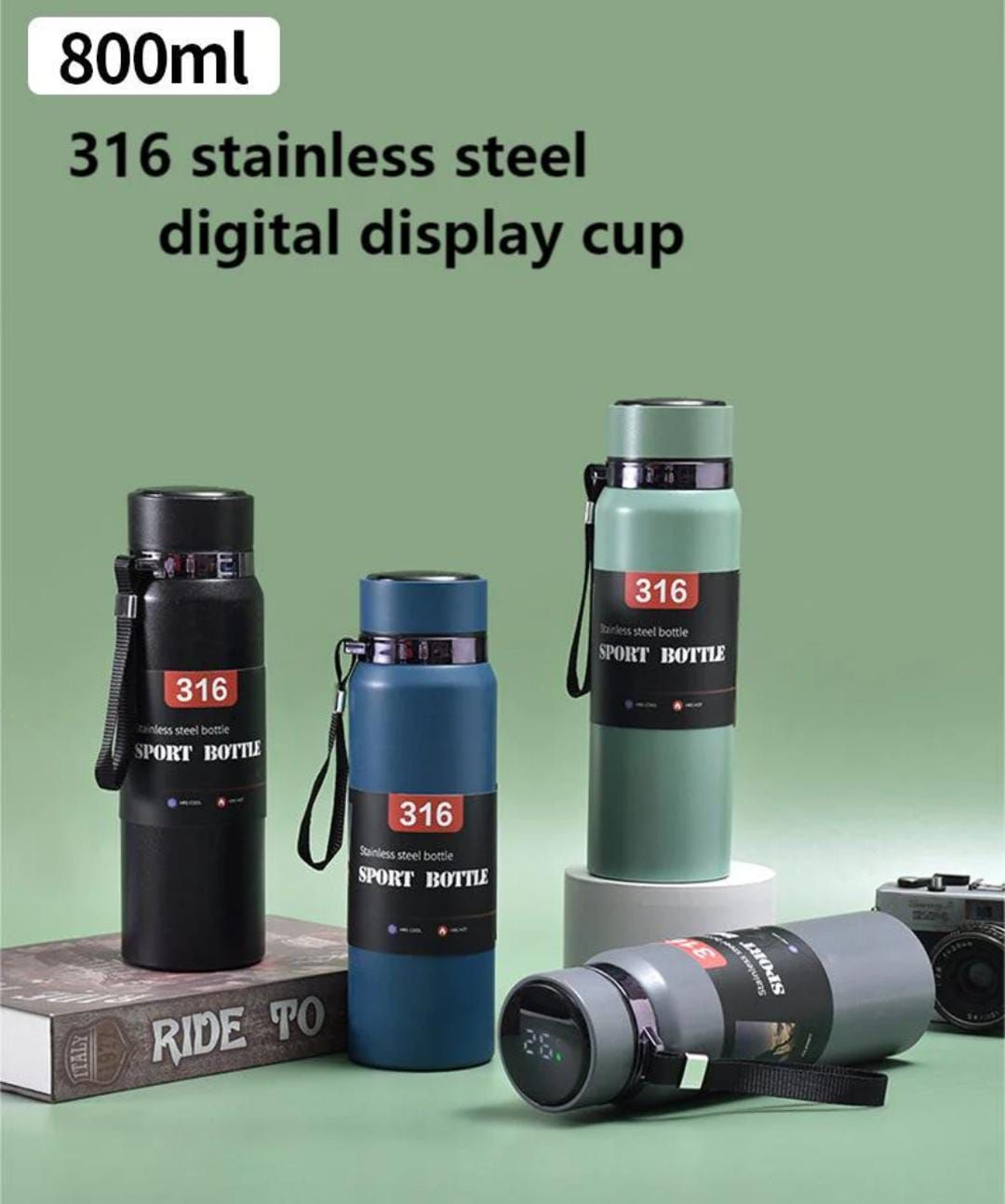 316 Bottle Portable Vacuum Stainless Steel Temperature Display Sports Smart Water Bottle 800ML 316 Bottle Portable Vacuum Stainless Steel Temperature Display Sports Smart Water Bottle 800ML