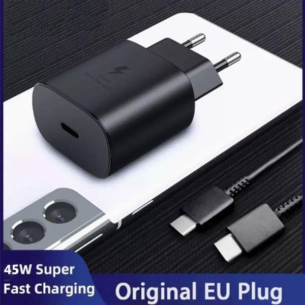 45W Samsung Super Fast Charger with Type C to Type C Cable (Global Certified Charger) Pd Charger For all Mobile Phone 45W Samsung Super Fast Charger with Type C to Type C Cable (Global Certified Charger) Pd Charger For all Mobile Phone